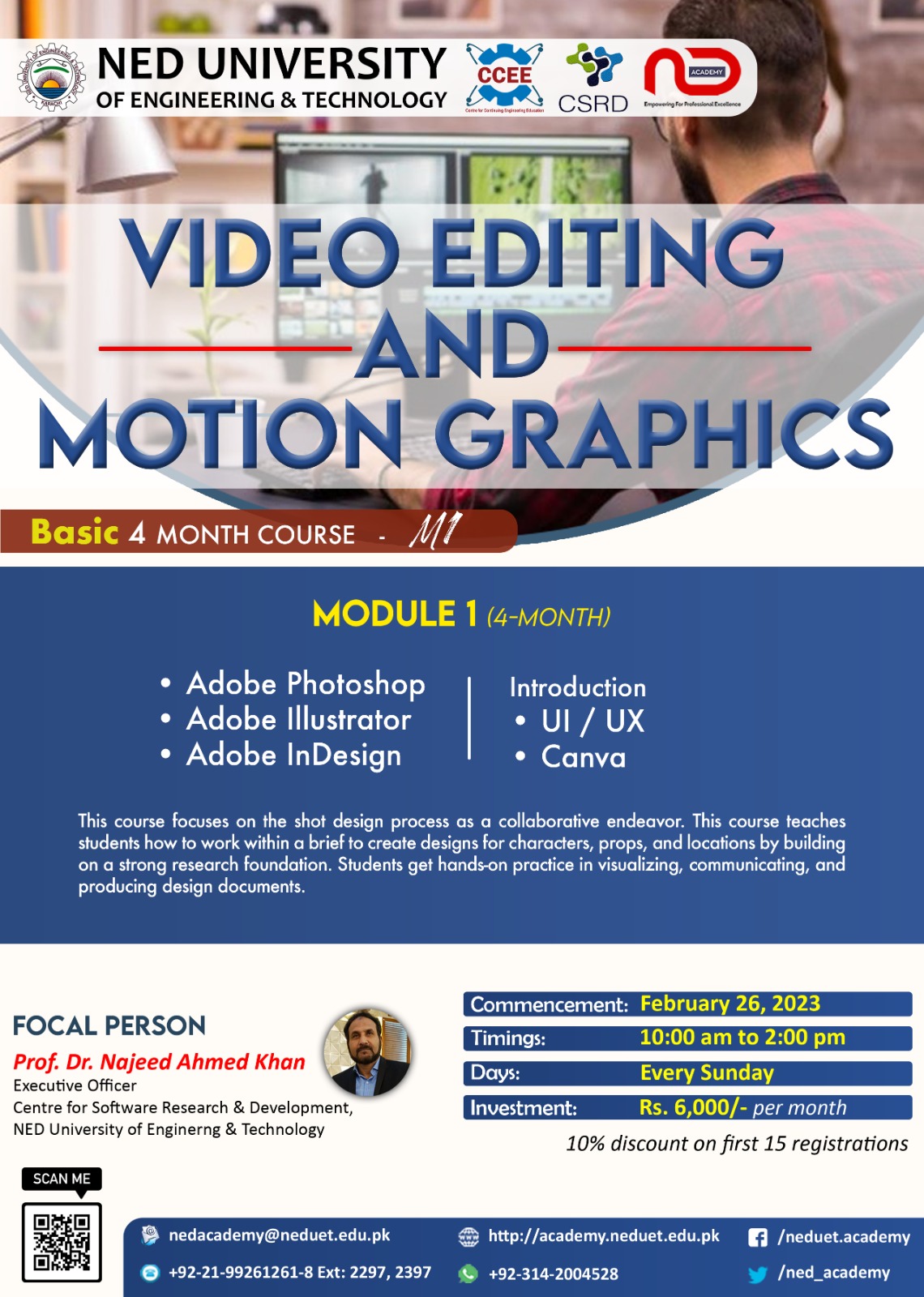 Video Editing and Motion Graphics NED Academy CCEE CMPP